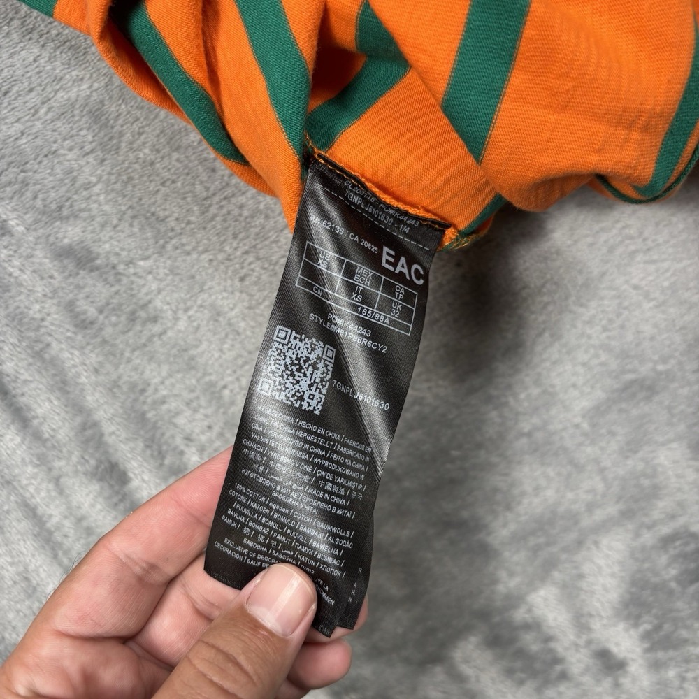 Guess x J Balvin Vibras Orange Striped T-Shirt Men's Embroidered Logo Hype XS - Picture 7 of 7